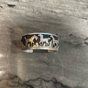 Silver Navajo Ronnie Willie Horse Cuff